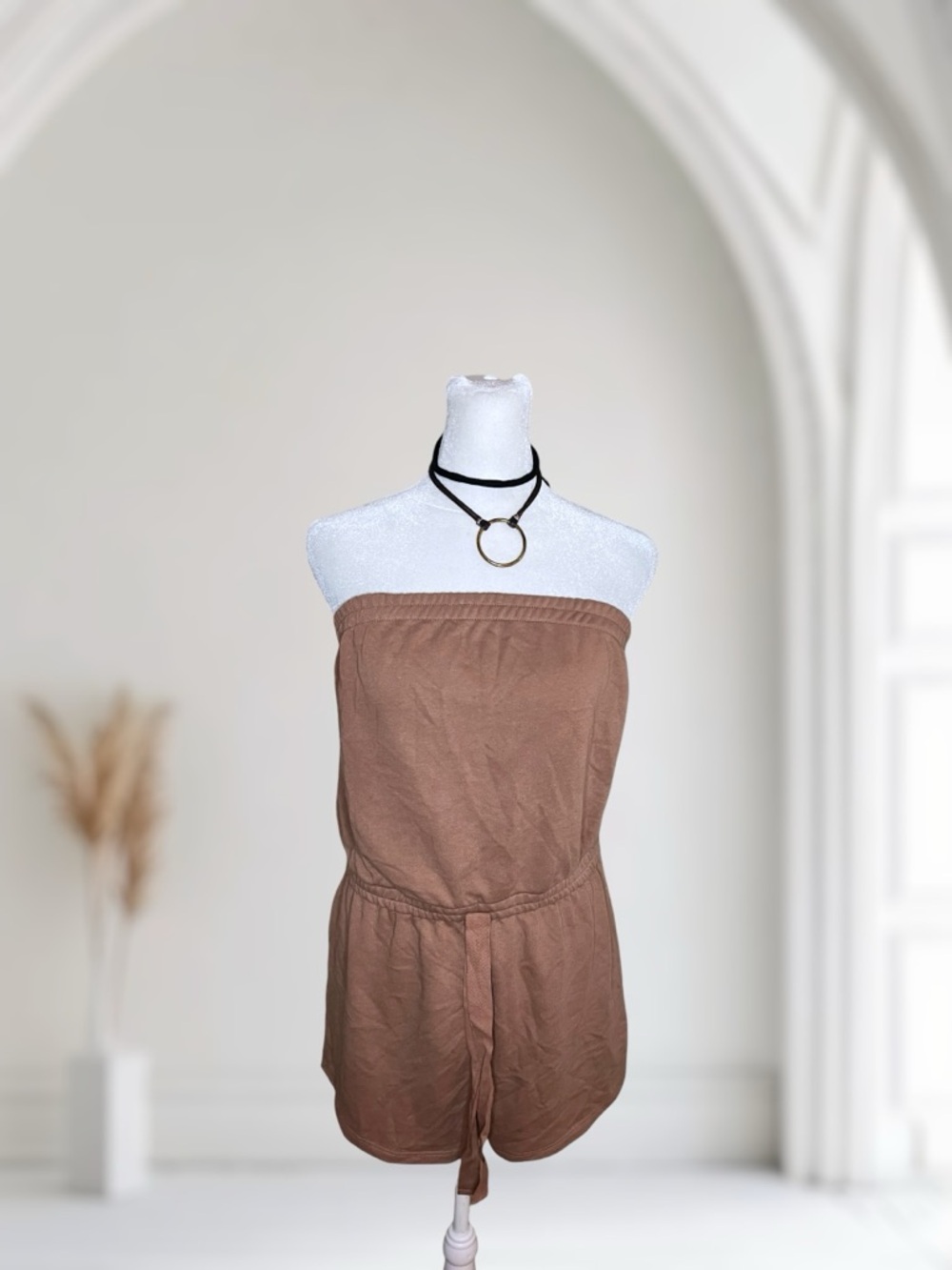 Bozzolo Brown Strapless Tube Top Romper Size Large - Picture 2 of 9